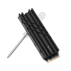 SAVIO Heatsink SAVIO za M.2 NVME 2280 SSD diske, črn - hladilni sistem z vključeno opremo in ročno navodilo