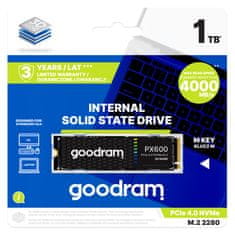 GoodRam Goodram SSD PR-PX600 500GB M.2 NVMe PCIe 4.0 notranji SSD s 3D NAND pomnilnikom, hitrost branja do 4700 MB/s