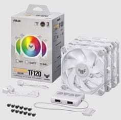 ASUS Asus TUF Gaming TF120 ARGB White Edition - 3 x 12 cm RGB ventilatorji za hlajenje, daljinski upravljalnik in visoka zmogljivost