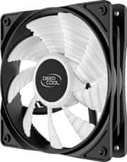 DEEPCOOL GlobokCool RF120B Računalniški ventilator 12 cm z modro LED osvetlitvijo, prozoren in črn, 1 kos