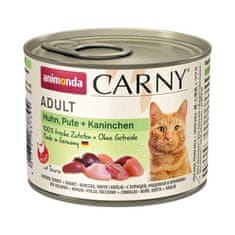 Animonda ANIMONDA Carny mokra hrana za mačke, piščanec, puran, zajec - 200g, brez glutena, brez žita, zdravje mačk