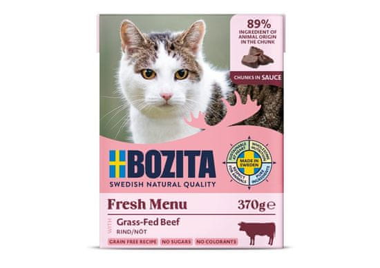 Bozita Bozita 4931 mokra hrana za mačke 370 g - Govedina, brez umetnih barvil, primerna za odrasle mačke vseh pasem.