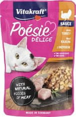 Vitakraft VITAKRAFT POESIE DELICE - mokra hrana za mačke s puranom, 85 g, brez glutena in umetnih barvil, primerna za vse pasme