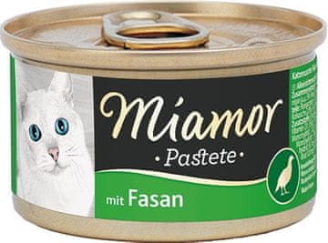 Miamor MIAMOR Pastete Pheasant - mokra hrana za mačke, brez zrn, brez glutena, primerna za odrasle, 85g