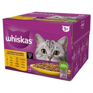 shumee WHISKAS piščanec, raca, puran perutnina v omaki 24x85g