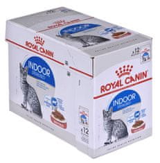 Royal Canin ROYAL CANIN Indoor Sterilized - Mokra hrana za odrasle mačke - Kose v omaki 12x85 g, za zdravo težo in notranje mačke