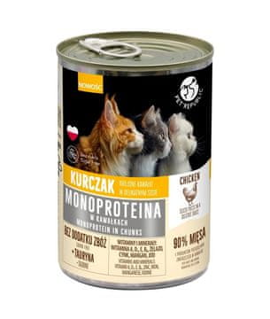 slomart PET REPUBLIC Monoproteinskega piščanca v omaki - mokra hrana za mačke, 400g, brez glutena in brez umetnih barvil