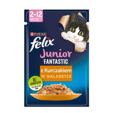 Felix PUI Felix Fantastique Junior - mokra hrana za mačke, piščanec, 85 g