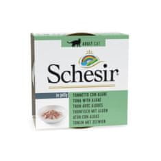 slomart SCHESIR Tuna z algami v jelly - mokra hrana za mačke, 85 g - brez glutena, brez umetnih barvil, primerna za vse pasme