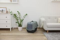 Kerbl Hidrirana posoda za mačke KERBL Emma Eco v črni in modri barvi, 57x39x41 cm, enostavna za čiščenje, z ograjo.