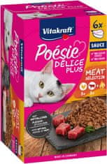 Vitakraft VITAKRAFT POESIE DELICE PLUS mokra hrana za mačke z piščancem in govedino, 6x85g, brez konzervansov in umetnih barvil