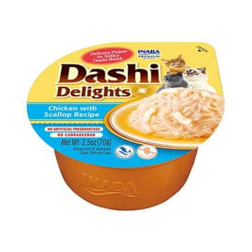 Inaba INABA Dashi Delights piščanec z jakobinkami v brozgi - mačje priboljški - 70g