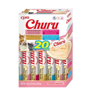 Inaba INABA Churu - Poslastica za mačke - morski sadeži - 20 x 14g