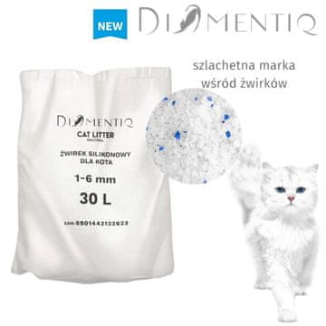 slomart DIAMENTIQ Neutraalna - Mačja legla iz silicijevih granul, 30 l, brez vonja, antibakterijsko, 28 kg