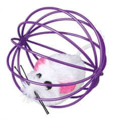 Trixie TRIXIE Miš v žični kroglici za mačke, večbarvna, polyester, premer 6 cm, aktivna igrača za mačke