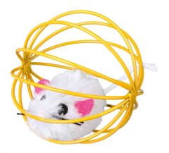 Trixie TRIXIE Miš v žični kroglici za mačke, večbarvna, polyester, premer 6 cm, aktivna igrača za mačke