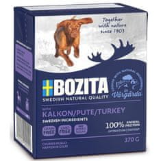 Bozita BOZITA Mokra hrana za pse, kosi v želeju, puran, 370 g, brez umetnih barvil in konzervansov, primerna za vse pasme