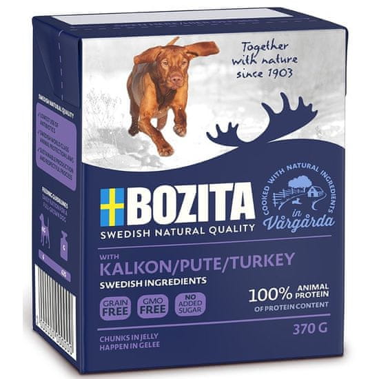 Bozita BOZITA Mokra hrana za pse, kosi v želeju, puran, 370 g, brez umetnih barvil in konzervansov, primerna za vse pasme