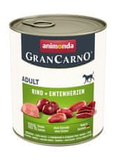 Animonda ANIMONDA GranCarno mokra hrana za pse - govedina in srčki race, 400g, brez umetnih barvil in glutena, primerno za vse rase