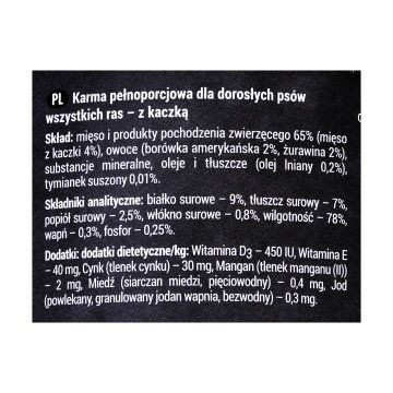 DOLINA NOTECI Dolina Noteci RAFI - Konzervirana pasja hrana z račjem mesom, borovnicami in jagodami, 400 g, brez žitaric, za odrasle pse
