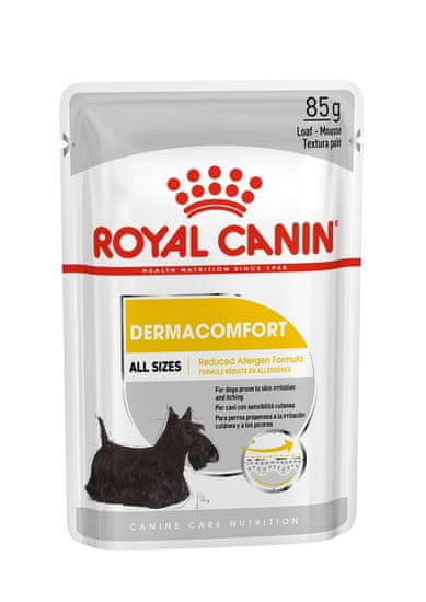 Royal Canin ROYAL CANIN Dermacomfort vlažna hrana za pse - 12 x 85 g, za zdravo kožo in dlako, primerna za vse pasme, odrasle pse