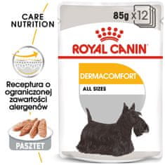 Royal Canin ROYAL CANIN Dermacomfort vlažna hrana za pse - 12 x 85 g, za zdravo kožo in dlako, primerna za vse pasme, odrasle pse