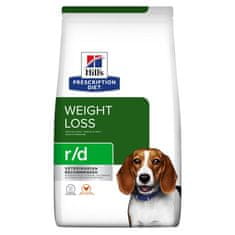 Hill's HILL'S Prescription Diet Canine r/d 4kg - Suha hrana za odrasle pse, primerna za vse pasme, z okusom piščanca, za zmanjšanje telesne teže