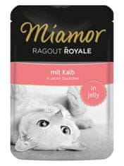 Miamor MIAMOR Ragout Royale v želeju z telečjim mesom - 100 g, mokra hrana za odrasle mačke vseh pasem, brez konzervansov.