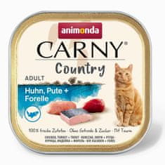 Animonda ANIMONDA Carny Country - Mokra hrana za mačke s piščancem, puranom in postrvjo, 100 g, brez soje in glutena