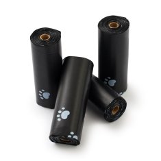 Rotho ROTHO Higienični vrečke za iztrebke za lopato Biala - 4 pakiranja po 16 kosov, črne barve, za pse in mačke.