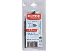Extol Premium HSS sveder za kovino, bal 10ks, O 2,0mm
