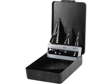 Extol Craft Stopničasti svedri (20092) set of 3, ?4-12/1mm, ?4-20/2mm, ?4-32/2mm, with chipbreaker and spiral flute