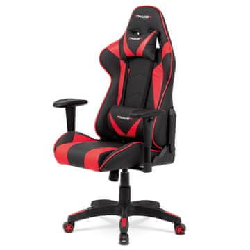 Autronic Pisarniški stol Office rocking chair, mech., black + red leatherette, plastic cross (KA-F03 RED)