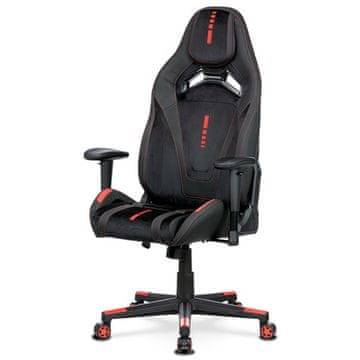Autronic Igralni stol Gaming chair ERACER, black velvet fabric and eco-leather, rocking mechanism, backrest (KA-F07 RED)