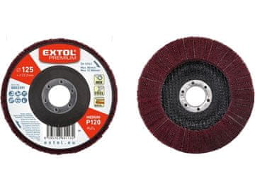 Extol Premium Brusilno kolo 8803391 combined corundum abrasive fleece disc, full circumference, ? 125x15mm, P120-medium coarseness