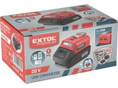 Extol Premium Polnilnik 8891896 for USB devices, with light, SHARE20V, without battery, 5V/2A
