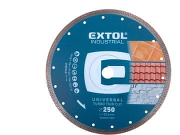 Extol Industrial Diamantni rezalni disk 8703047, turbo Thin Cut, dry and wet cutting, O 250x25.4x2mm