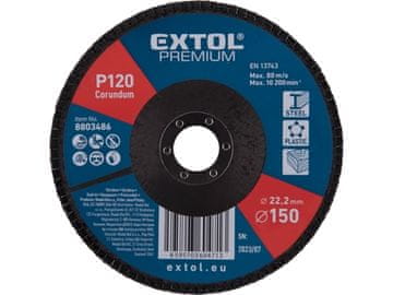 Extol Premium Lamelni disk 8803486 oblique corundum flap disc, O150mm, P120