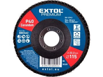 Extol Premium Lamelni disk 8803462 oblique corundum flap disc, O115mm, P40