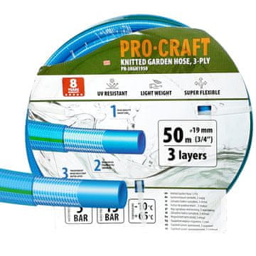 Procraft Vrtna cev PR-3KGH1950 3 layers, 3/4 50 m