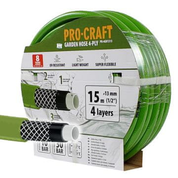 Procraft Vrtna cev PR-4GH1315 4 sloji, 1/2 15 m