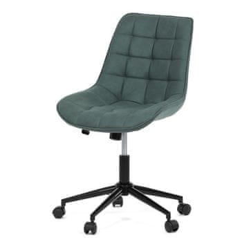 Autronic Pisarniški stol green fabric in brushed leather decor, black metal cross (KA-V3120 GRN3)