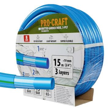 Procraft Vrtna cev PR-3KGH1915 3 Ply, 3/4" 15 m
