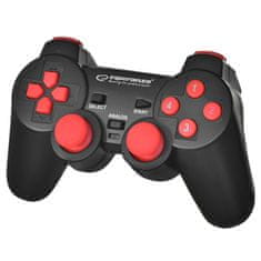 Esperanza Gaming kontroler Esperanza EGG102R USB 2.0, analogen/digitalen, ergonomskega gripa, črno-rdeč, za PC