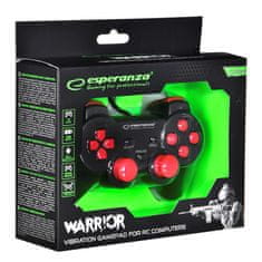 Esperanza Gaming kontroler Esperanza EGG102R USB 2.0, analogen/digitalen, ergonomskega gripa, črno-rdeč, za PC