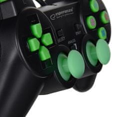 Esperanza Gaming upravljalnik Esperanza EGG107G - USB 2.0, črno-zelena, podpira PC in Playstation 3, 12 gumbov, analogni/digitalni.