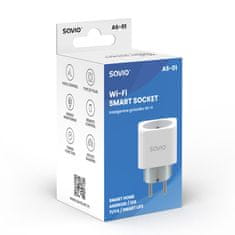 SAVIO Pametna vtičnica SAVIO WI-FI, 16A, AS-01, bela, s časovnikom, prekoračitveno zaščito, glasovno upravljanje, 3680W