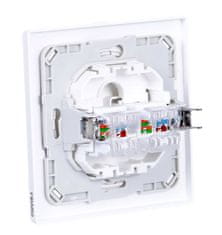 FIBARO Fibaro Walli N vtičnica 2 x RJ-45, bela, kategorija 6, 1 kos, z okvirjem, dimenzije 86x42 mm, visoka kakovost.