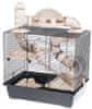 Kletka za hrčka INTER-ZOO Rocky + Terrasse bež z opremo, dimenzije 550mm x 420mm x 290mm, za udobno bivanje vašega ljubljenčka