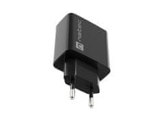 Natec NATEC RIBERA 20W USB-C PD Hitri Polnilnik - Črn, Univerzalna Združljivost, Varčevanje z Energijo